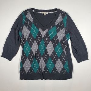 Argyle V-Neck Sweater